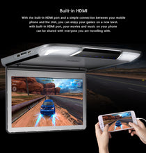 Load image into Gallery viewer, 11.6 Inch Car Flip Down Roof Mount Ceiling Monitor with Full HD 1920x1080P Screen HDMI Port USB SD IR FM MP5 Video Player