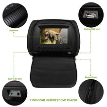 Load image into Gallery viewer, 2PCS 7 Inch 800*480 Car Headrest Monitor TFT LCD Capacitance Screen MP5 DVD Video Player Support IR/FM/USB/SD/Speaker/ Game