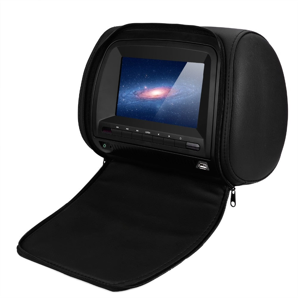 2PCS 7 Inch 800*480 Car Headrest Monitor TFT LCD Capacitance Screen MP5 DVD Video Player Support IR/FM/USB/SD/Speaker/ Game