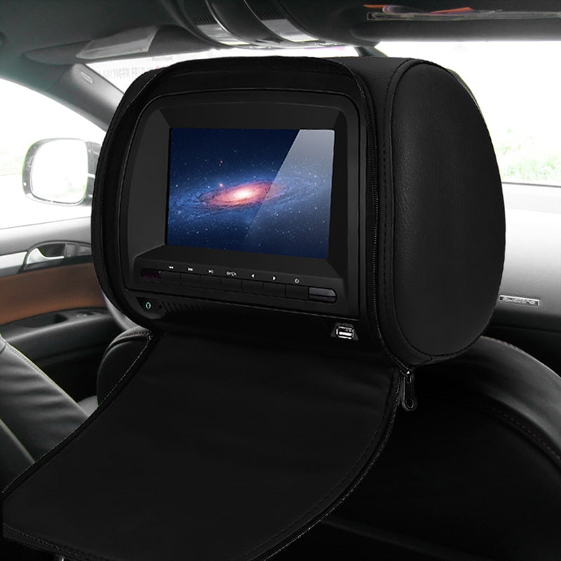 2PCS 7 Inch 800*480 Car Headrest Monitor TFT LCD Capacitance Screen MP5 DVD Video Player Support IR/FM/USB/SD/Speaker/ Game