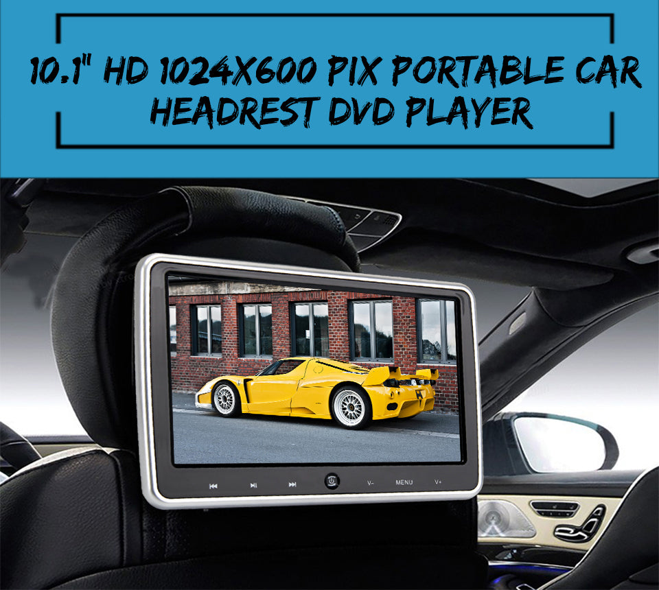 2PCS 10.1 Inch Car Headrest Monitor HD Digital LCD Screen DVD Audio Video Player with USB/SD/HDMI/IR/FM Transmitter/Game