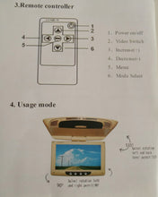 Load image into Gallery viewer, 9 Inch 800*480 Screen Car Roof Mount LCD Color Monitor Flip Down Screen Overhead Multimedia Video Ceiling Roof mount Display