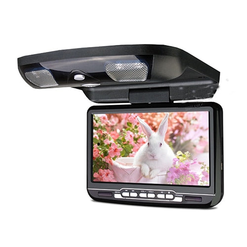 9 inch Car Roof Mount Flip Down Monitor LED Digital Screen MP5 DVD Player IR/FM/USB/SD/MP5 Support 32 Bits Game