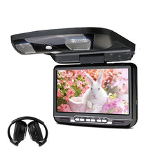 Load image into Gallery viewer, 9 inch Car Roof Mount Flip Down Monitor LED Digital Screen MP5 DVD Player IR/FM/USB/SD/MP5 Support 32 Bits Game