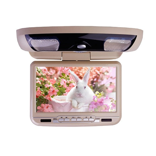 9 inch Car Roof Mount Flip Down Monitor LED Digital Screen MP5 DVD Player IR/FM/USB/SD/MP5 Support 32 Bits Game