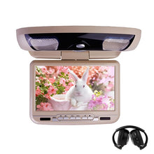 Load image into Gallery viewer, 9 inch Car Roof Mount Flip Down Monitor LED Digital Screen MP5 DVD Player IR/FM/USB/SD/MP5 Support 32 Bits Game