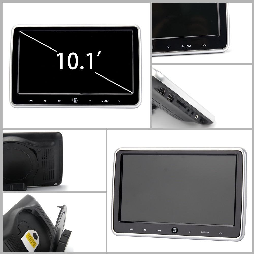 2PCS 10.1 Inch Car Headrest Monitor HD Digital LCD Screen DVD Audio Video Player with USB/SD/HDMI/IR/FM Transmitter/Game